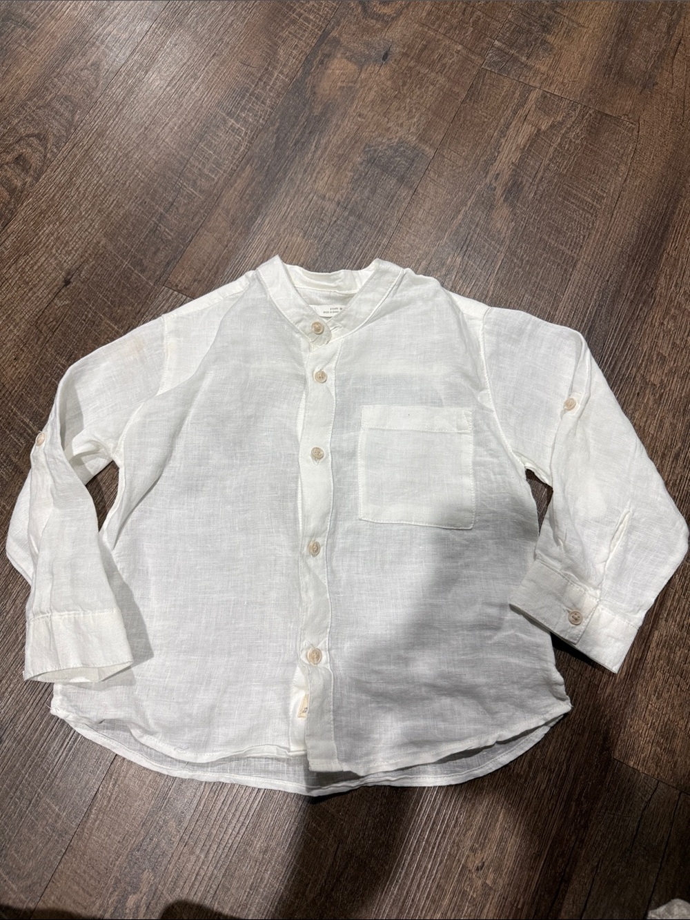 Zara White Button Down Shirt Boys 3
